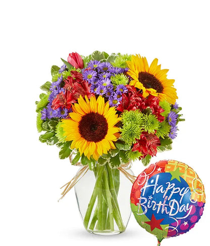 Cumpleaños Girasol Burbujeante