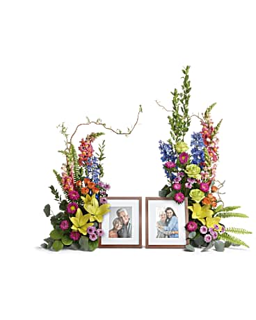 Ramo de Flores de Despedida con Fotos en Homenaje