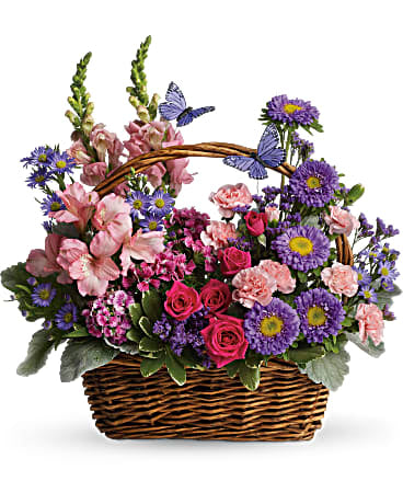Cesta de flores campestres