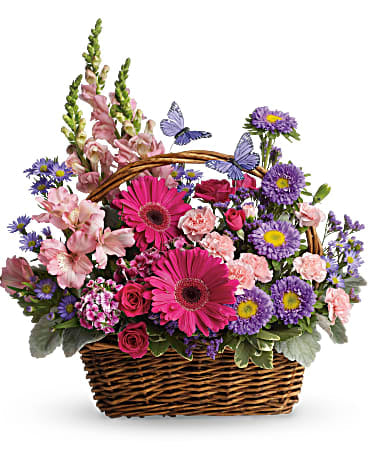 Cesta de flores campestres
