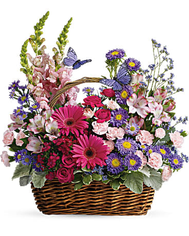 Cesta de flores campestres
