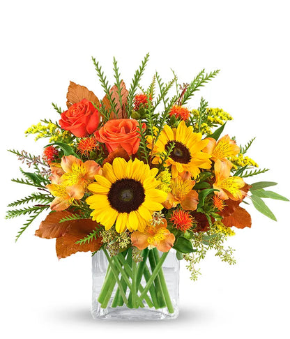 Agradecido por el ramo de girasoles