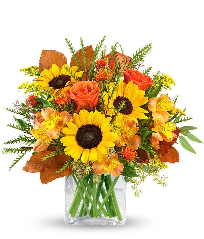 Agradecido por el ramo de girasoles