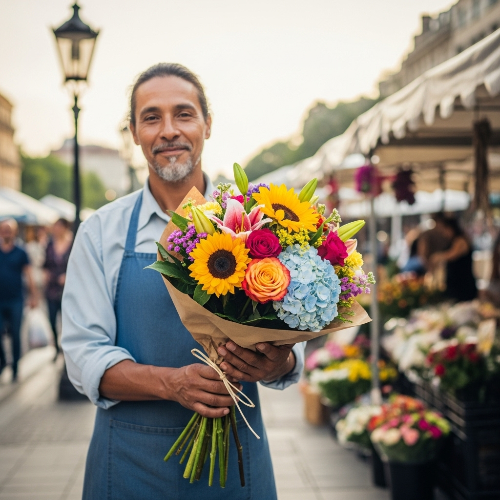 Ramo de flores personalizado diseñado por florista