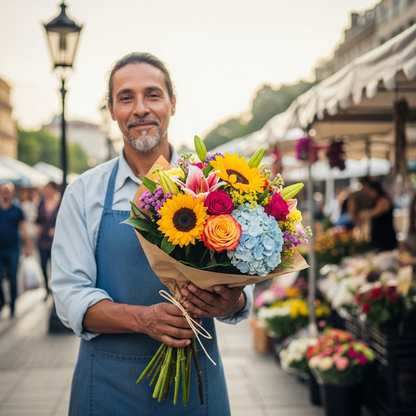 Ramo de flores personalizado diseñado por florista